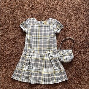 Plaid Kids Dress with Matching Bag